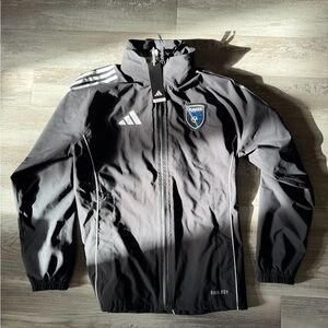 Adidas Earthquakes  Tiro Rain.rdy Full Zip Hooded Jacket Black Medium $170 Value